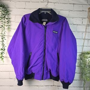 VINTAGE LANDS END THE SQUALL FLEECE LINED FULL ZIP PURPLE WOMENS SMALL